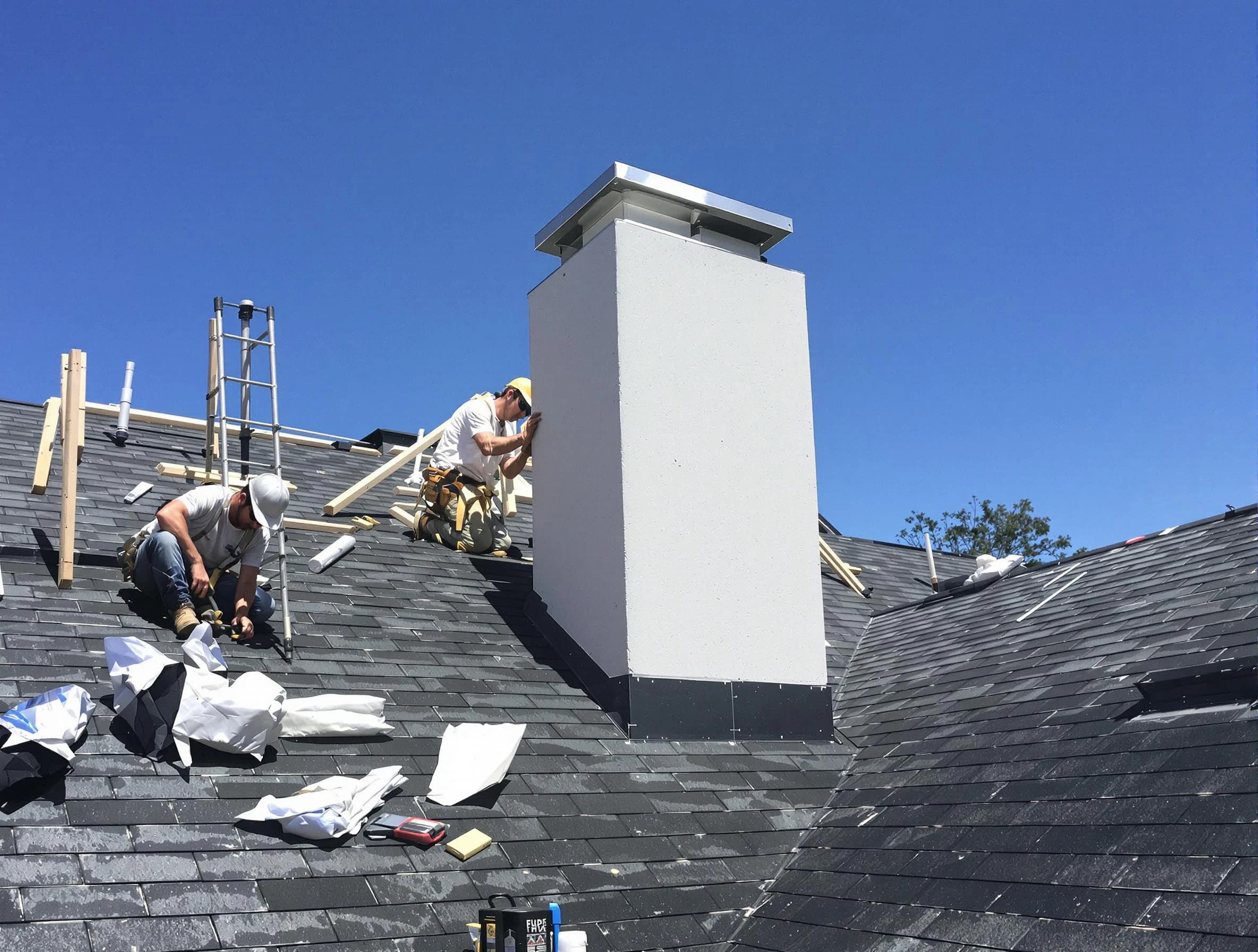 Kimberly Chimney Sweep crew installing a new chimney in Kimberly, AL