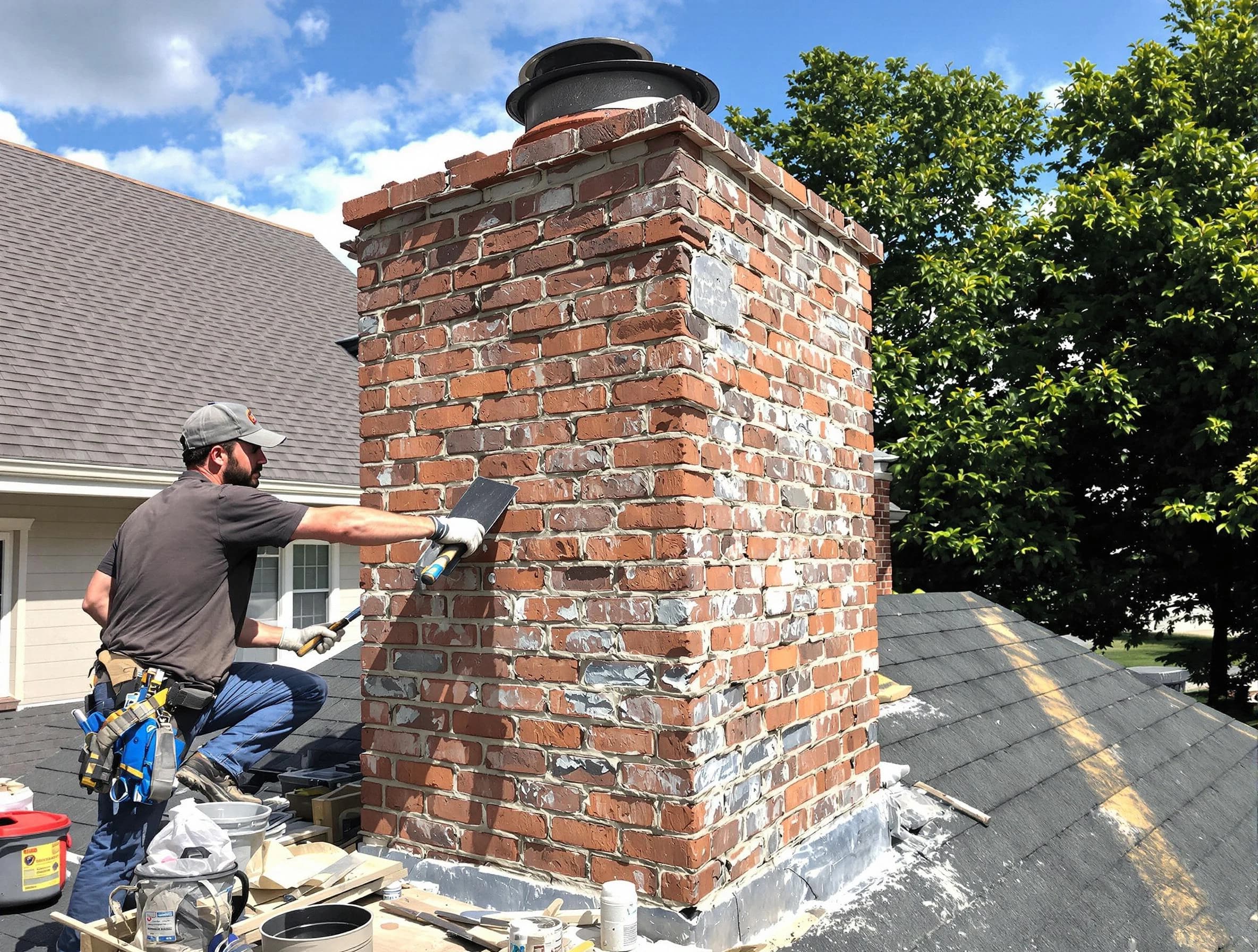 Completed chimney rebuild by Kimberly Chimney Sweep in Kimberly, AL