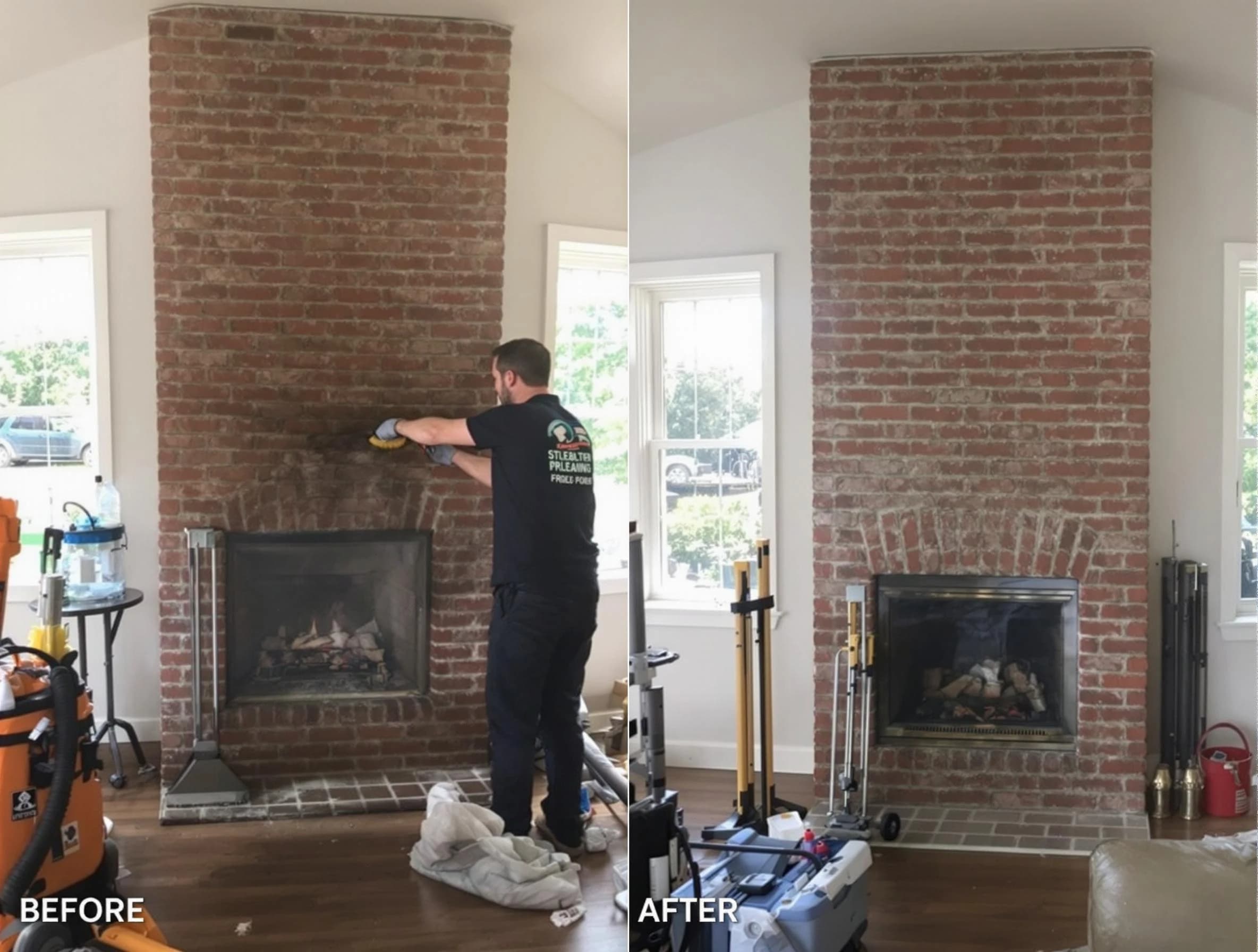 Finished chimney sweeping service by Kimberly Chimney Sweep in Kimberly, AL