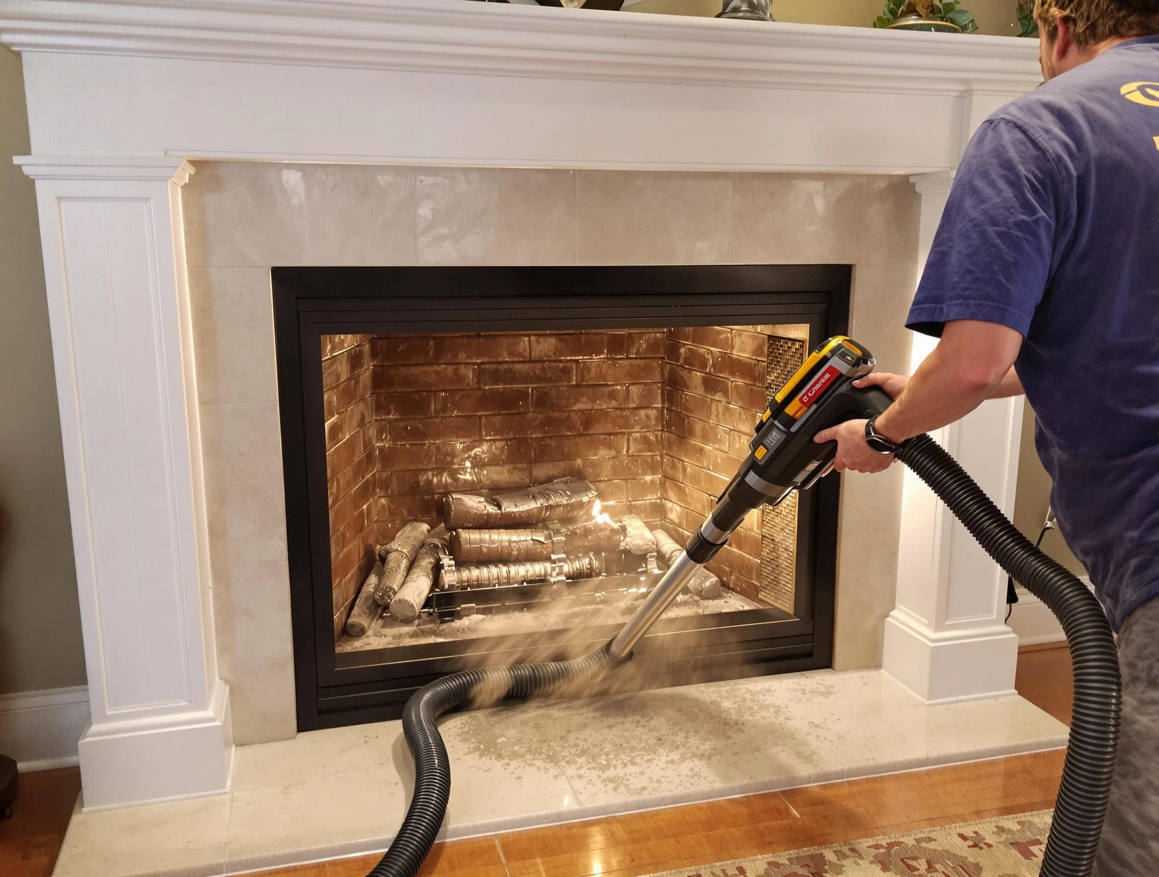 Fireplace cleaning performed by Kimberly Chimney Sweep in Kimberly, AL