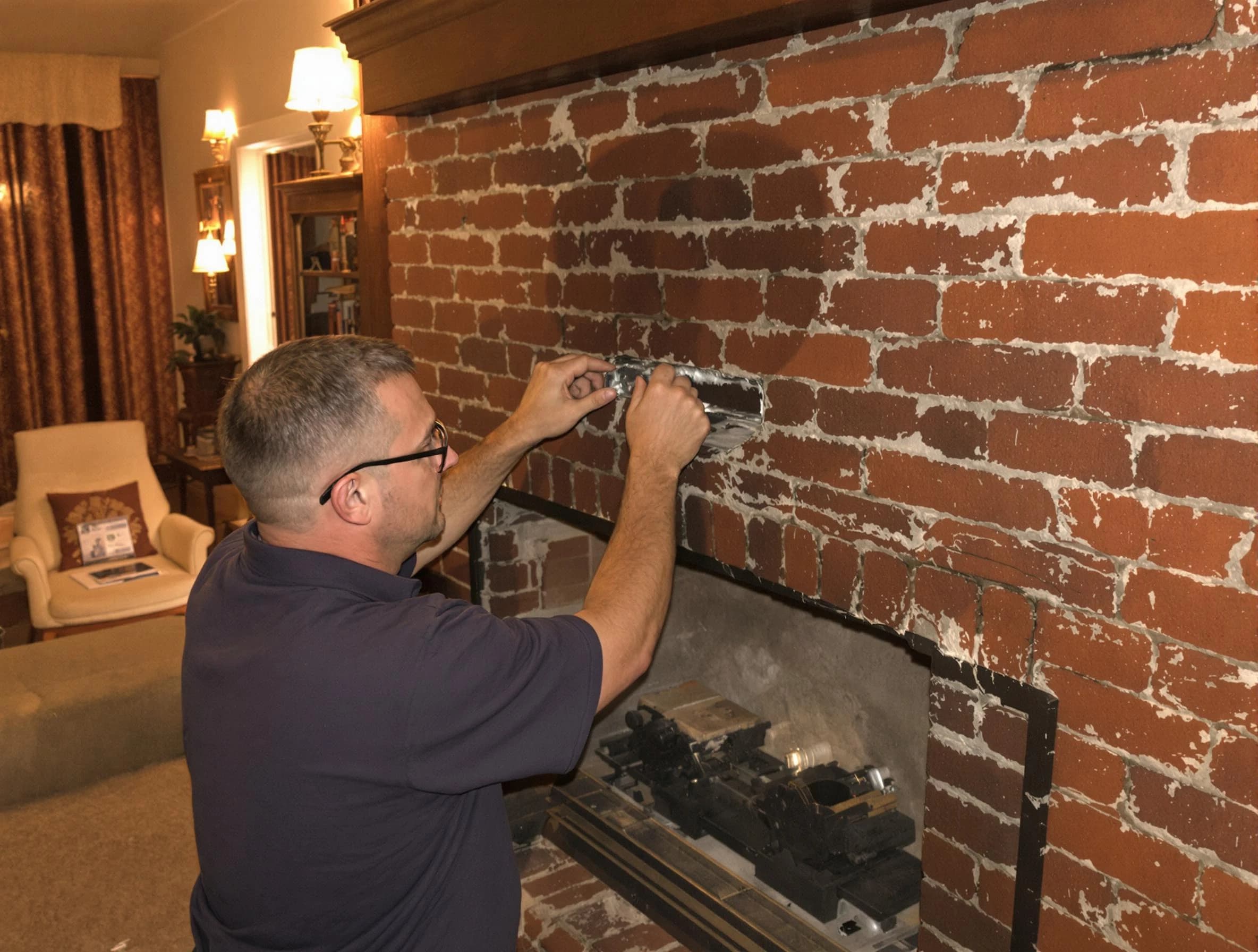 Kimberly Chimney Sweep expert fixing a fireplace in Kimberly, AL