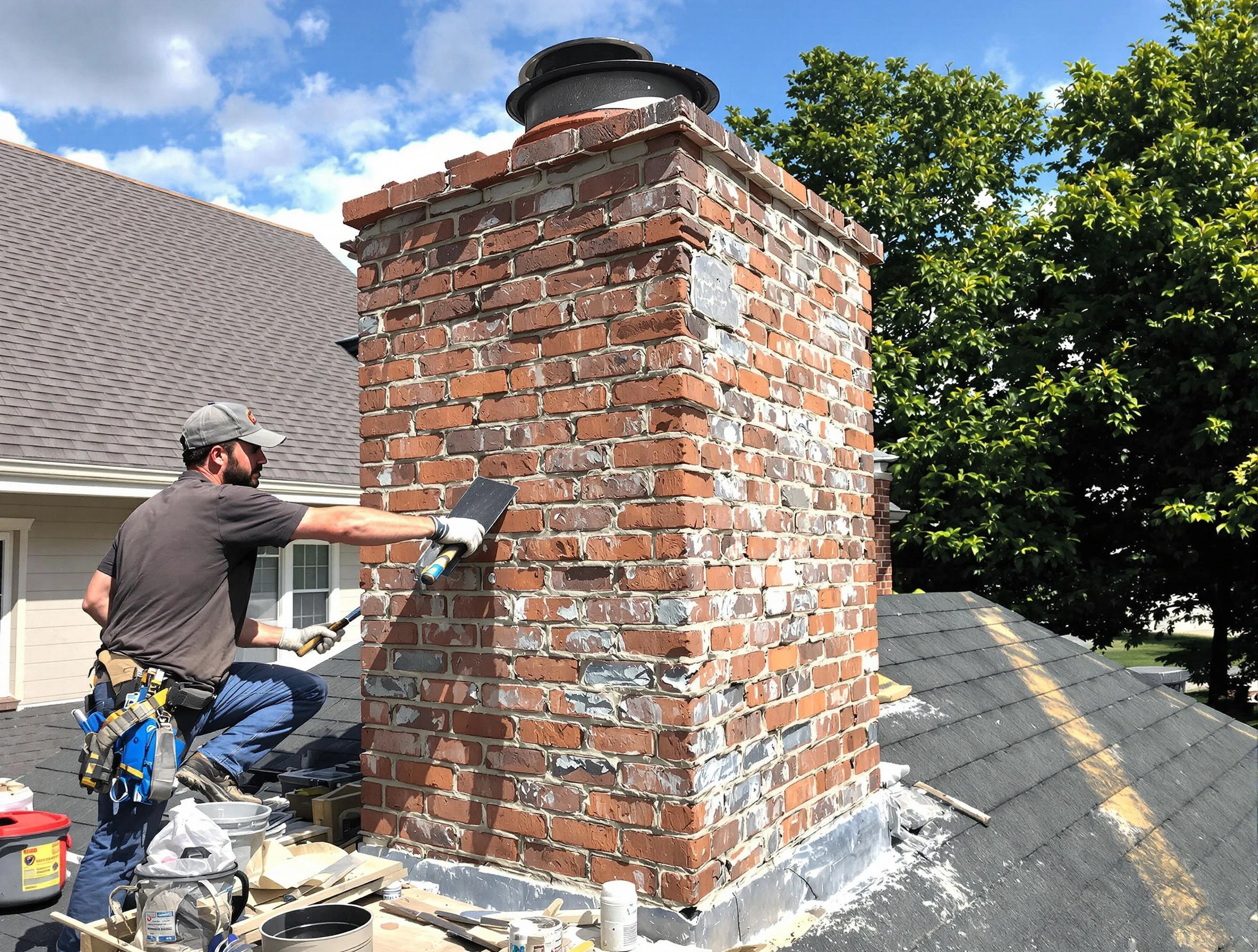 Completed chimney rebuild by Kimberly Chimney Sweep in Kimberly, AL