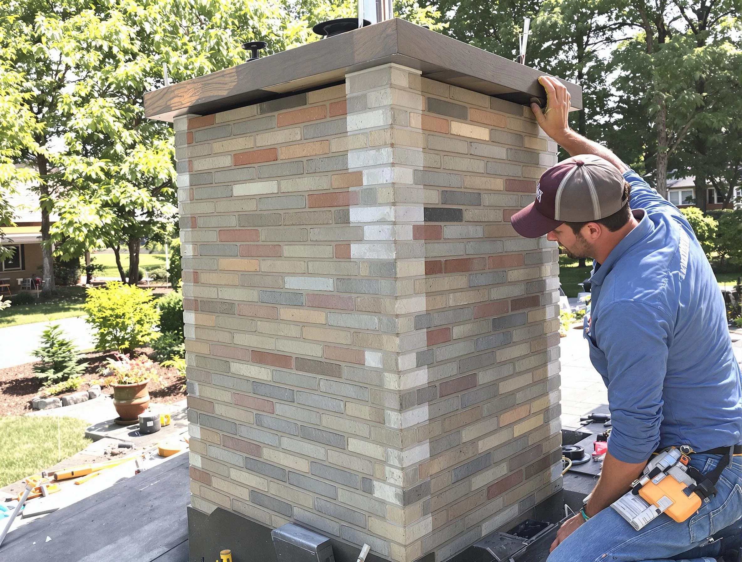 Kimberly Chimney Sweep completing a modern chimney remodel in Kimberly, AL