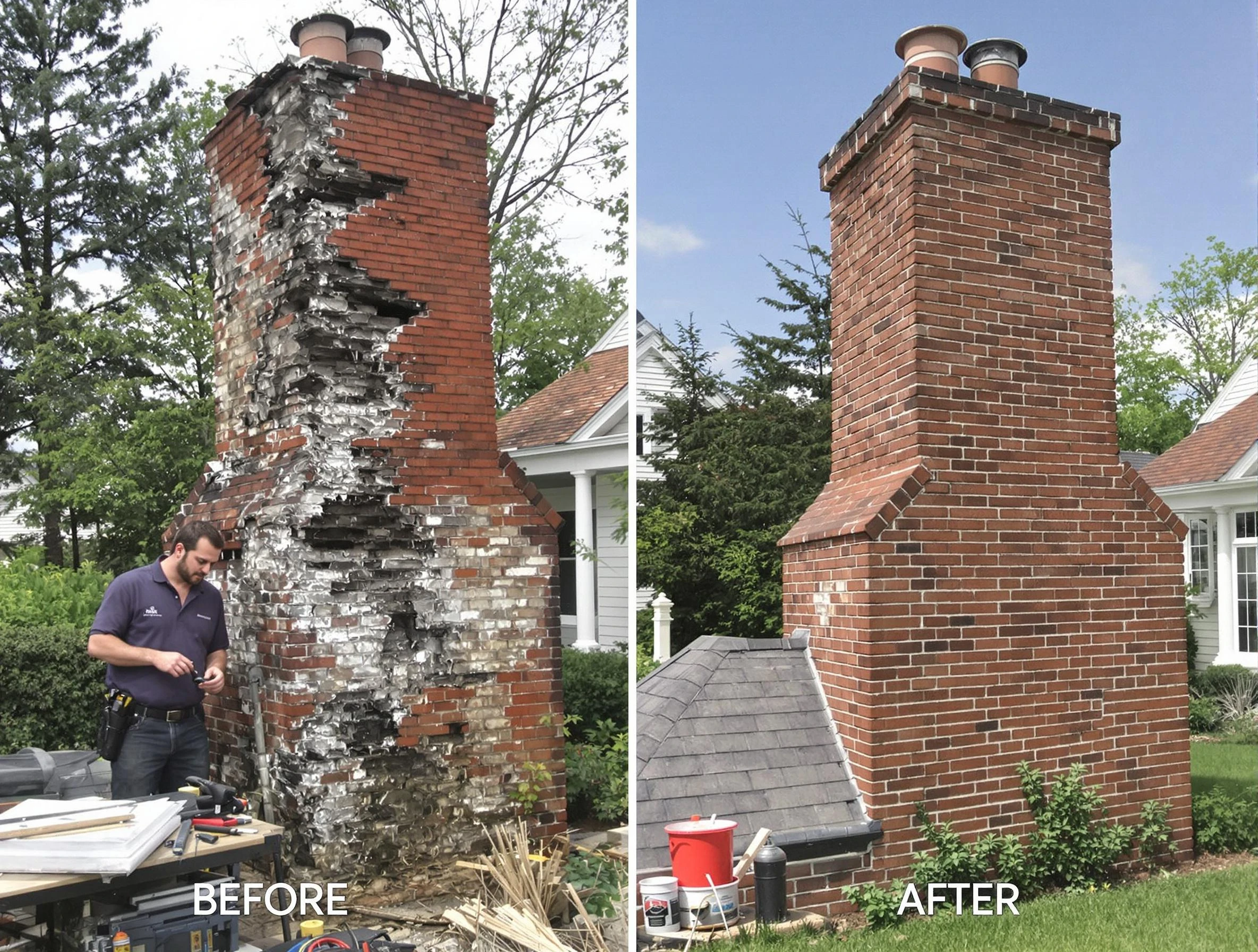 Kimberly Chimney Sweep performing a full chimney restoration in Kimberly, AL