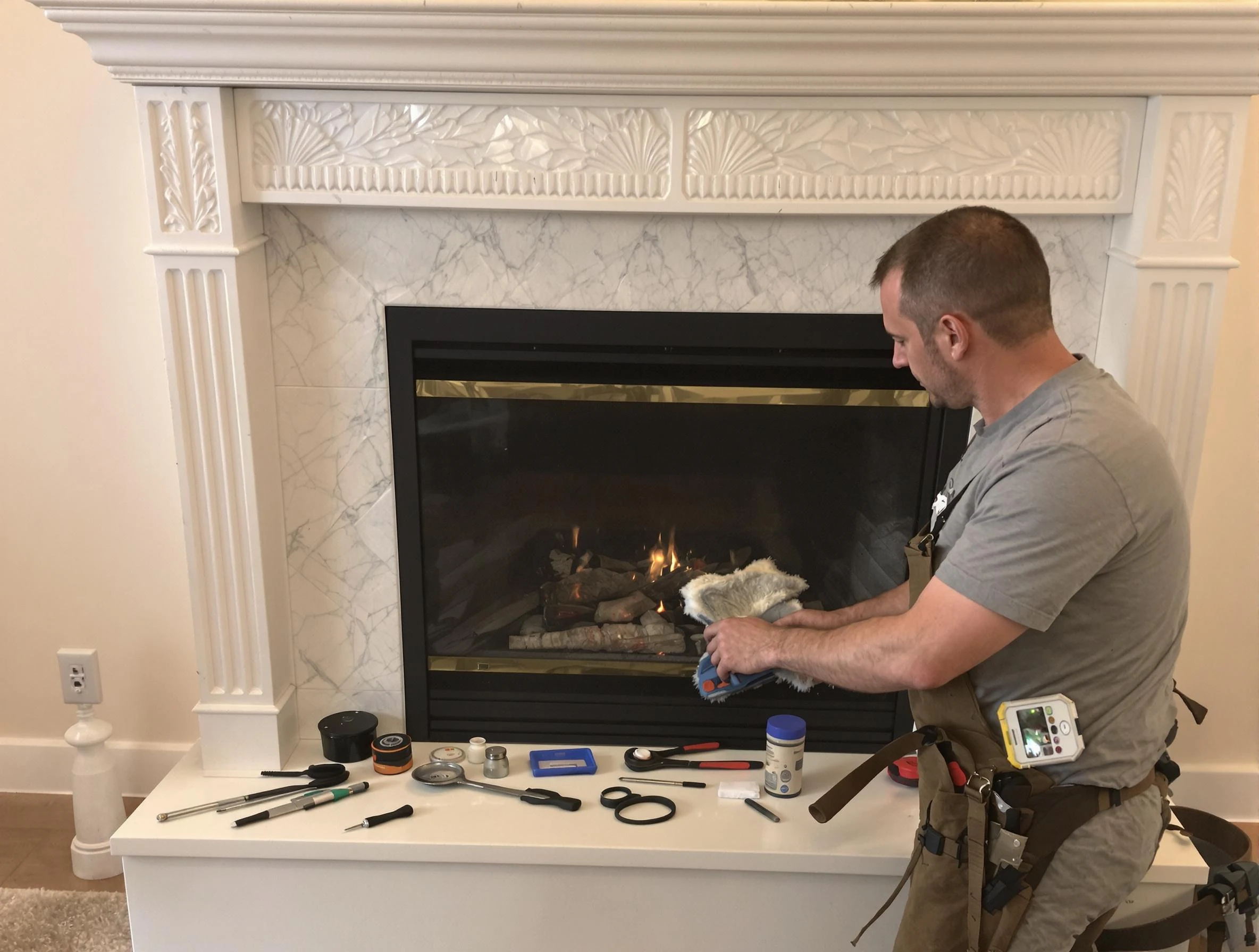 Kimberly Chimney Sweep performing fireplace maintenance in Kimberly, AL